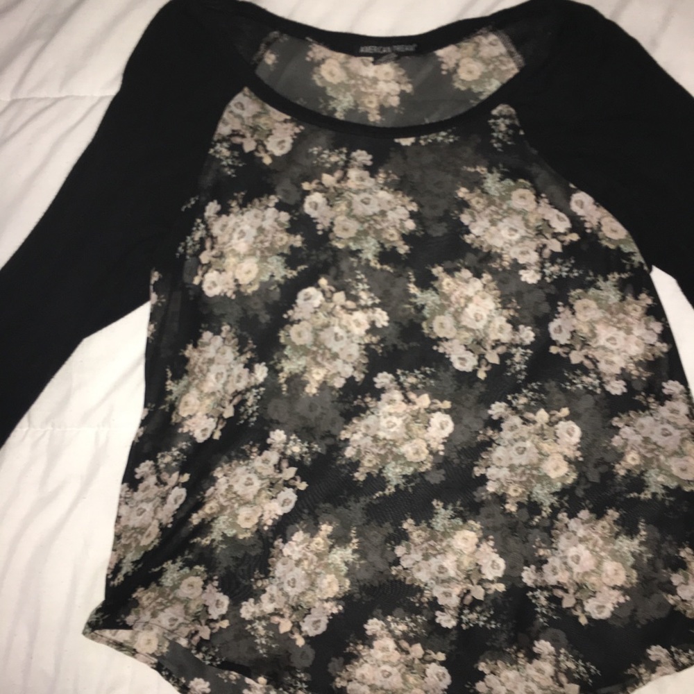 Floral baseball t style shirt